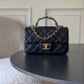 CHANEL 25S FLAP BAG 20 CM IN BLACK CAVIAR LEATHER WITH GOLD HARDWARE