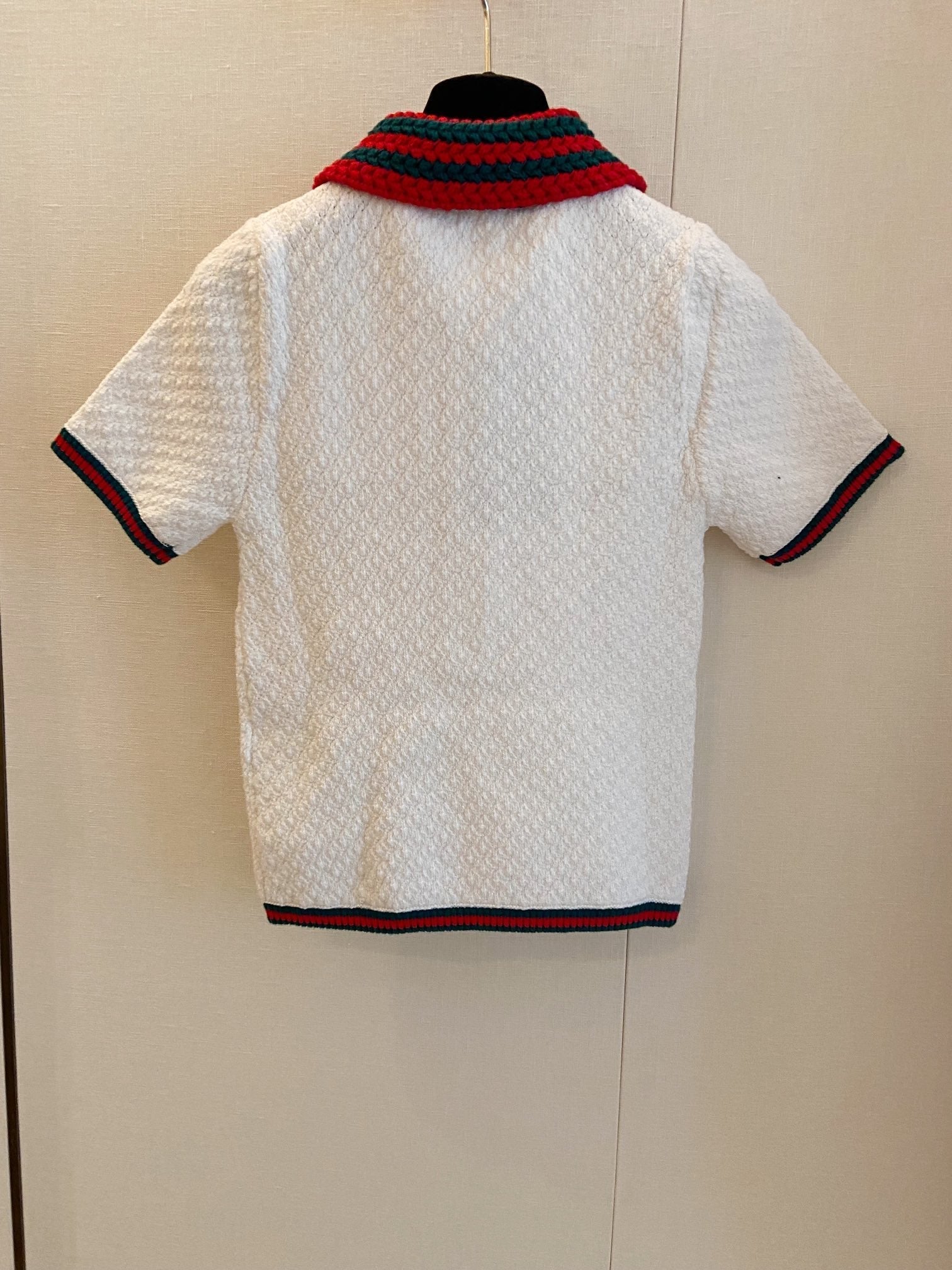 GUCCI SHORT-SLEEVE KNIT POLO SHIRT STYLE 113