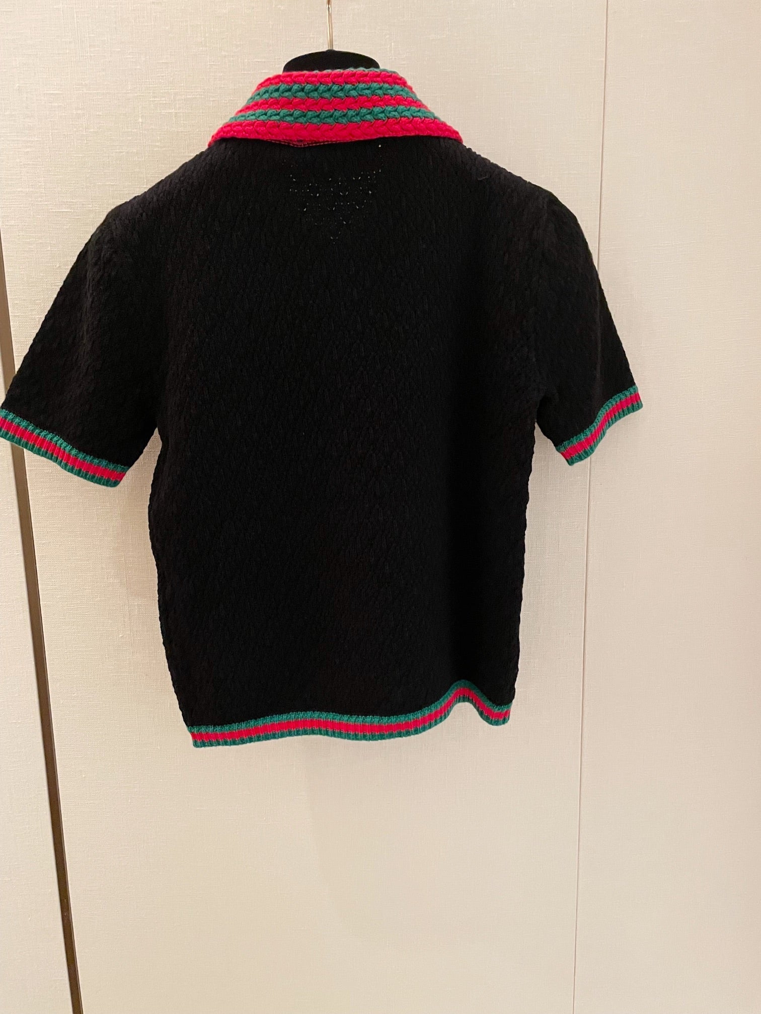 GUCCI SHORT-SLEEVE KNIT POLO SHIRT STYLE 112