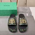 RISE SANDAL THICK-SOLED IN LIGHT GREEN LEOPARD PRINT CALFSKIN