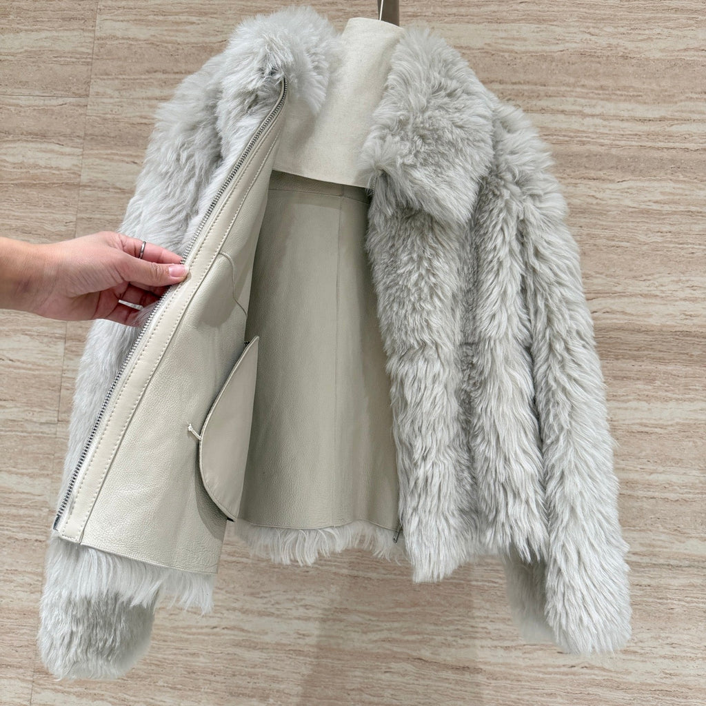 HERMES 25S TUSCAN SHEARLING COAT 200