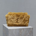 KATE SMALL BAG 22 IN PEANUT BROWN RABBIT FUR GOLD CHAIN