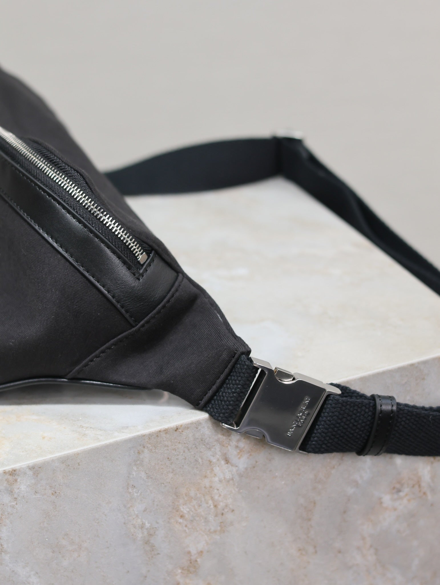 YSL 25S CLASSIC CROSSBODY BAG 26 IN BLACK CANVAS SILVER HARDWARE