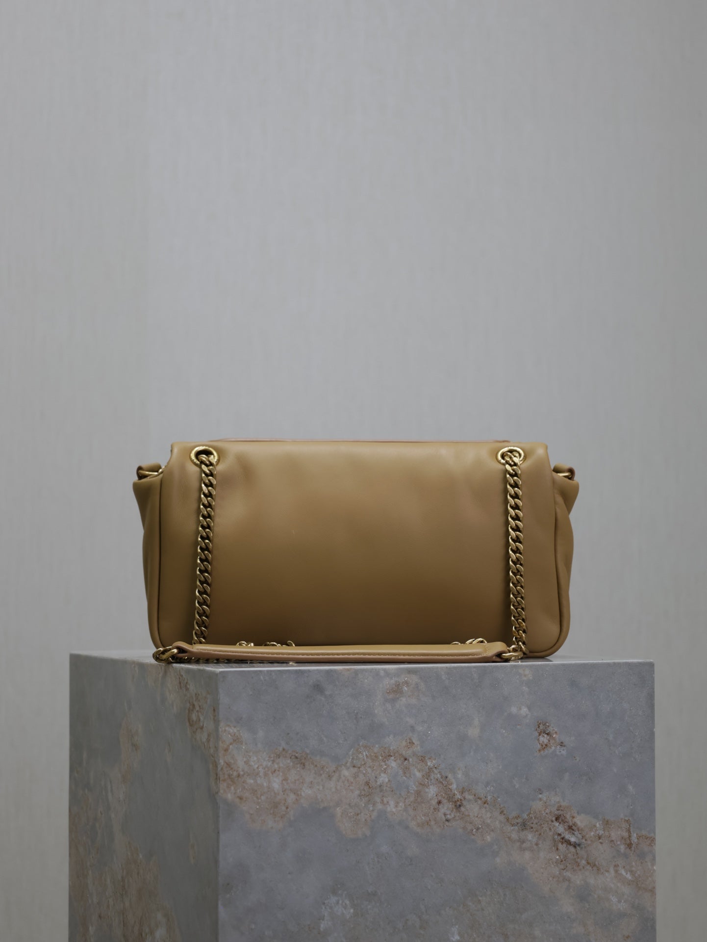 YSL 25S CALYPSO HANDBAG 26 IN LIGHT BROWN LAMBSKIN GOLD HARDWRE