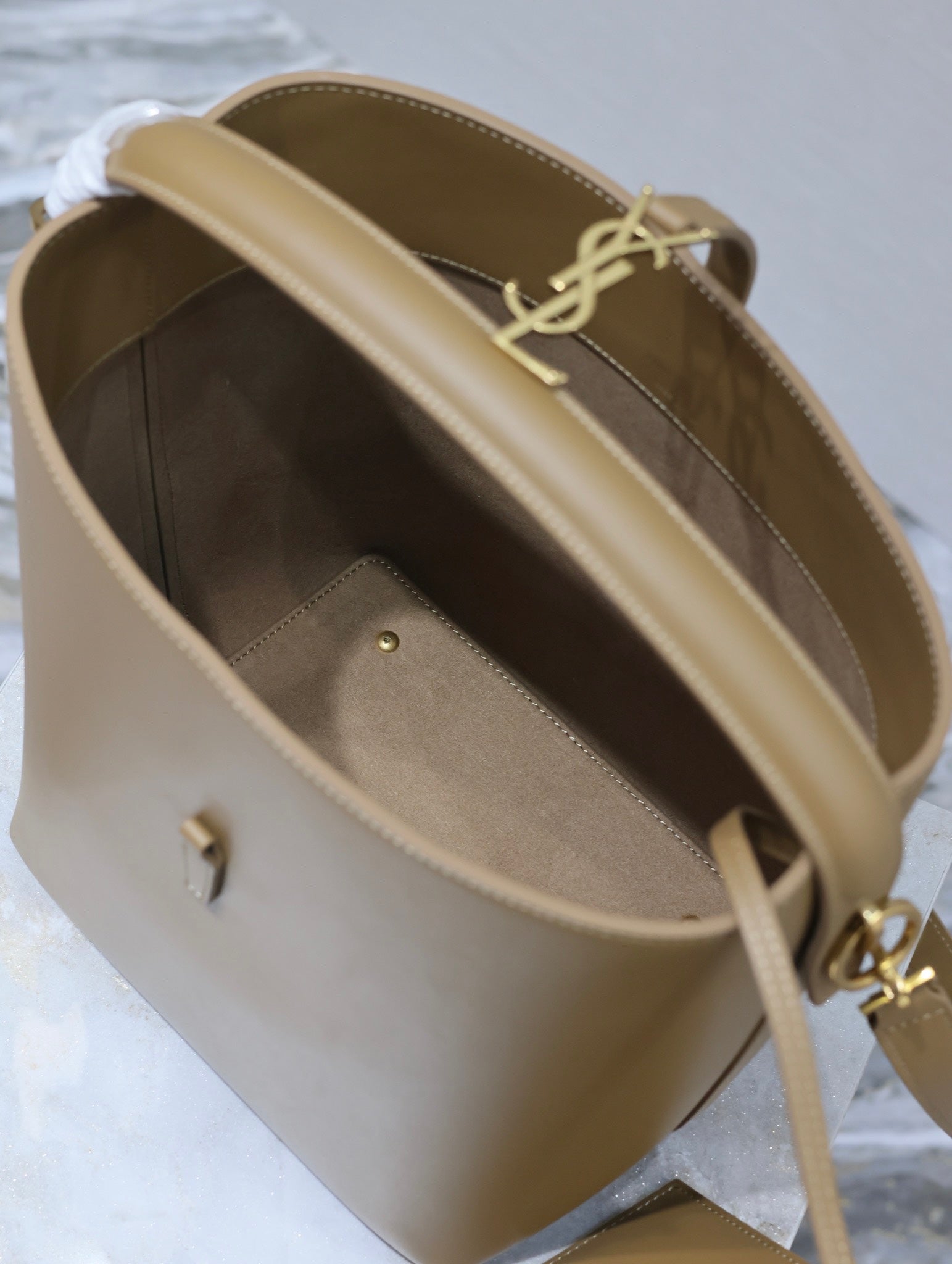 YSL 25S LE 5 À 7 BAG 26 IN BROWN CALFSKIN GOLD HARDWRE