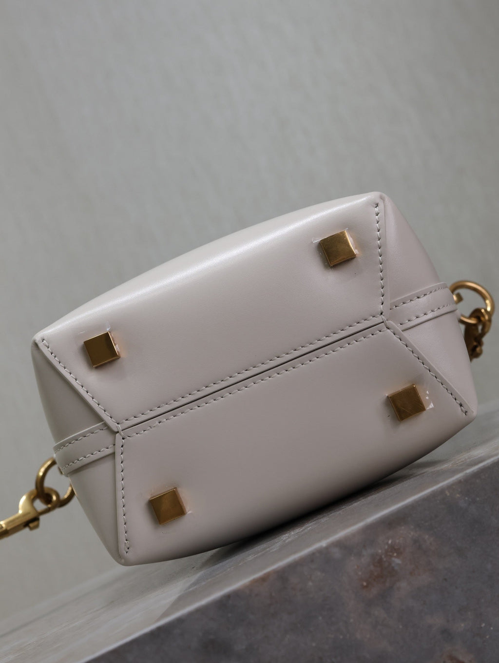 YSL 25S LE 37 MINI 15 IN DUSTY GRAY CALFSKIN GOLD HARDWRE