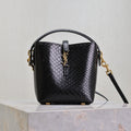 YSL 25S LE 37 BUCKET 15 IN BLACK SNAKE EMBOSSED CALFSKIN GOLD HARDWRE
