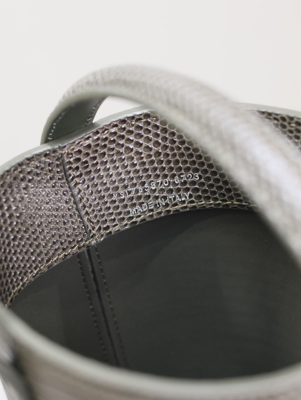 YSL 25S LE 37 MINI 15 IN BROWN LIZARD PATTERN CALFSKIN GOLD HARDWRE