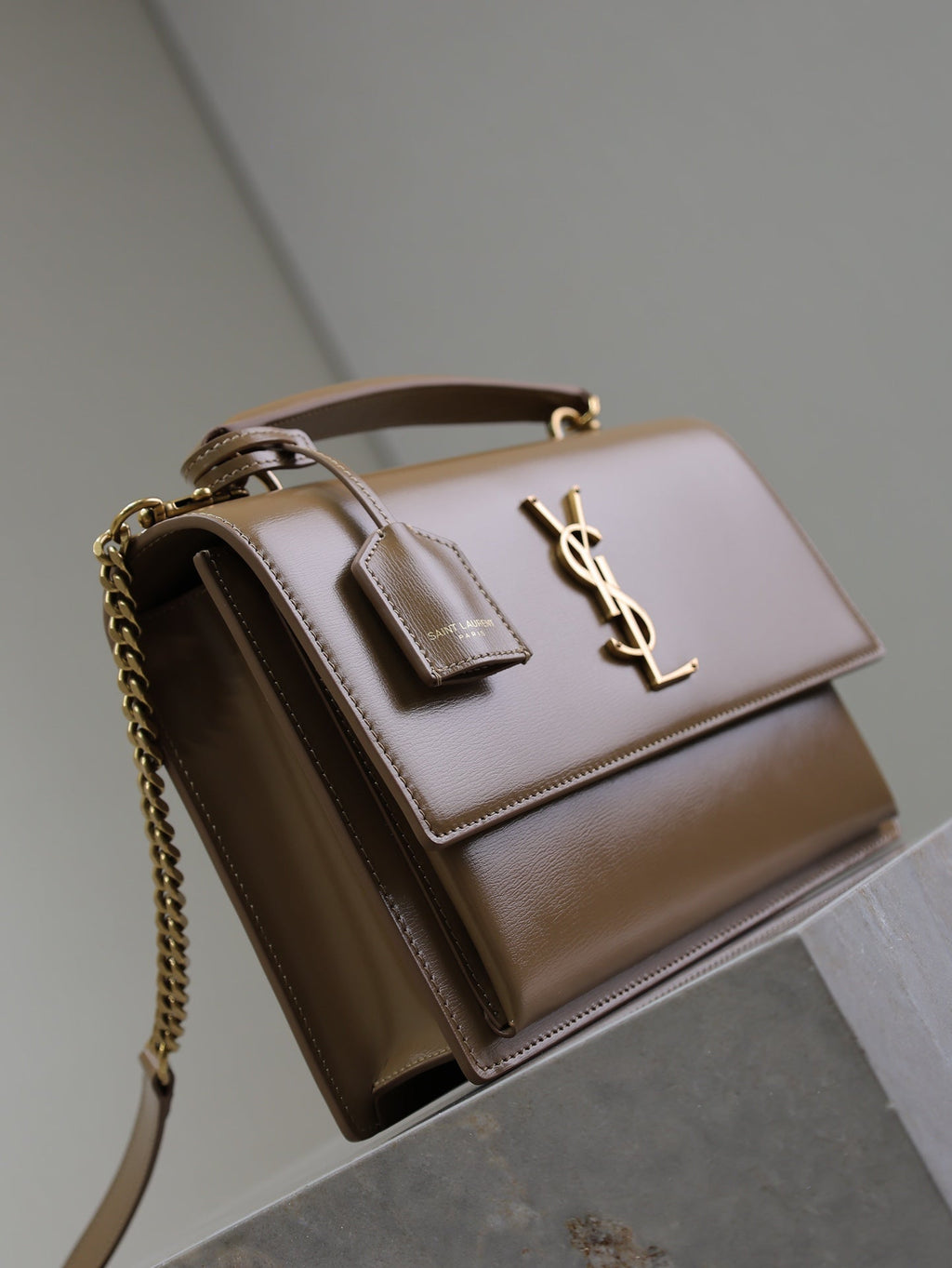 YSL 25S SUNSET MM 25 IN FOX CALFSKIN GOLD HARDWRE