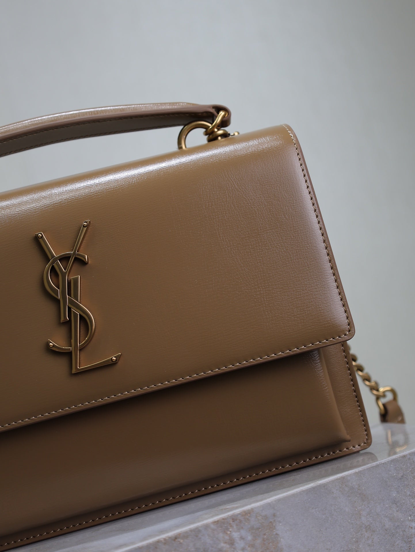 YSL 25S SUNSET MM 25 IN FOX CALFSKIN GOLD HARDWRE
