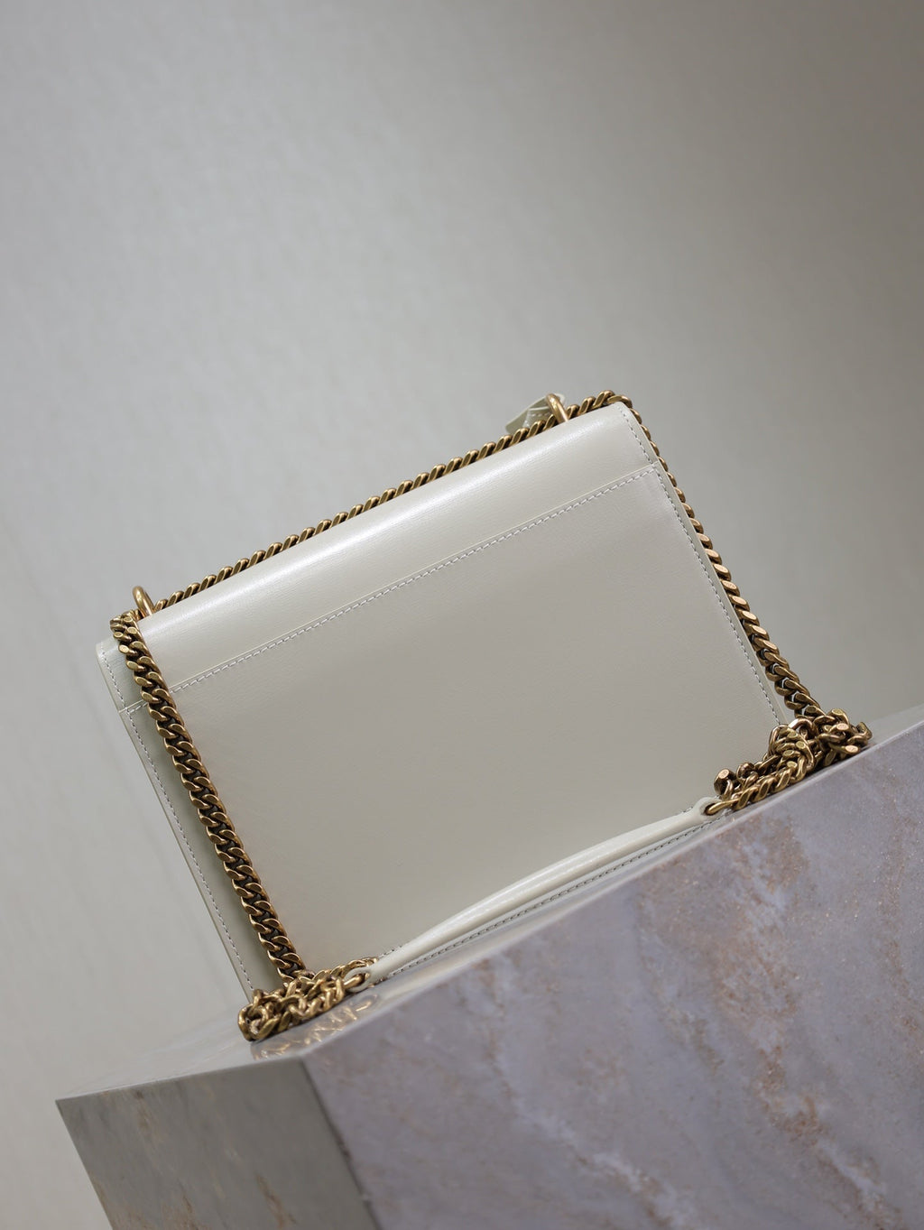 YSL 25S SUNSET BAG 22 IN IVORY CALFSKIN GOLD HARDWRE