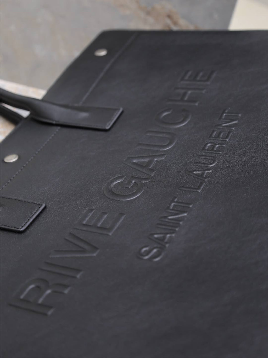 YSL 25S RIVE GAUCHE LARGE TOTE BAG 48 IN BLACK CALFSKIN