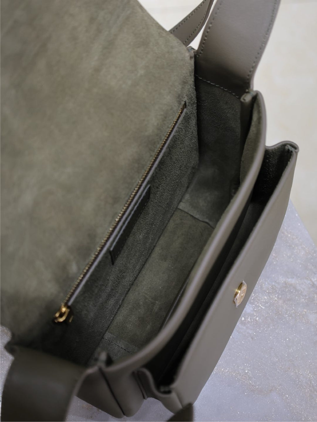 YSL 25S NIKI BABY 22 IN DARK OLIVE BROWN CALFSKIN GOLD HARDWRE