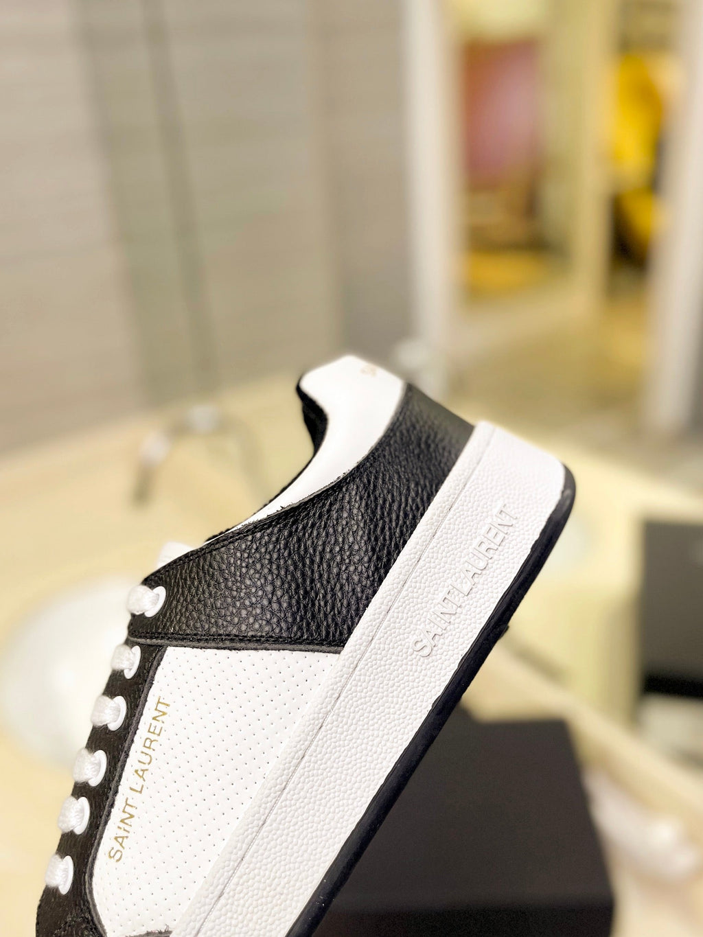 SL SL/61 SNEAKERS WHITE-BLACK CALFSKIN