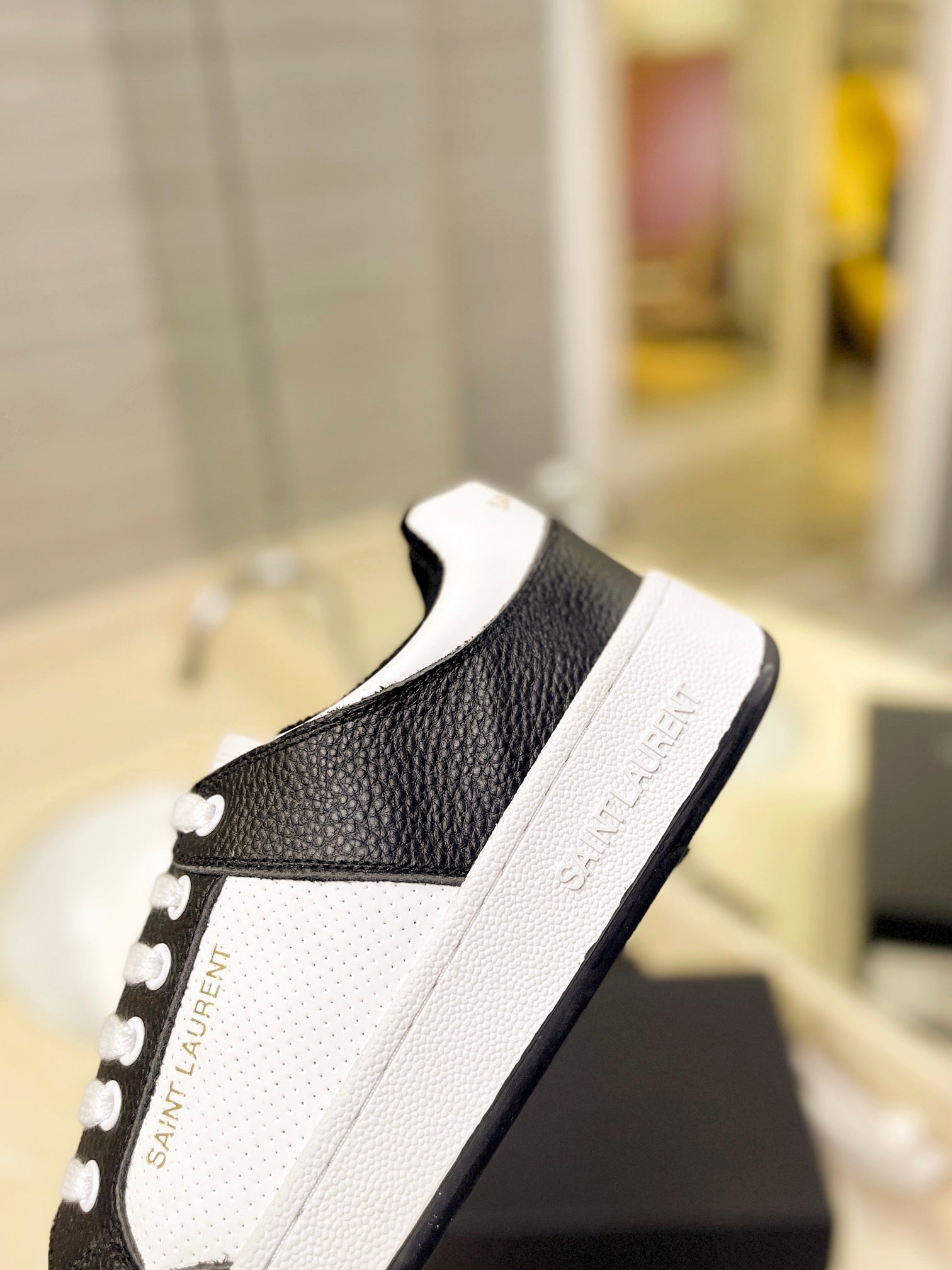 SL SL/61 SNEAKERS WHITE-BLACK CALFSKIN