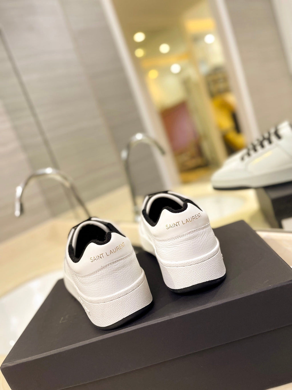 SL SL/61 SNEAKERS WHITE-BLACK LACES CALFSKIN