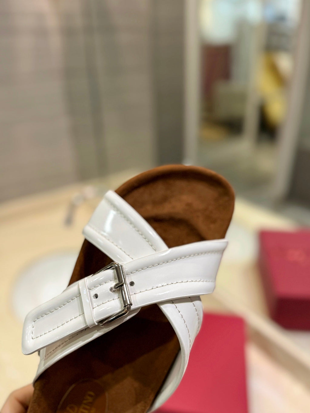 CROSSOVER - STRAP WHITE CALFSKIN SLIDE