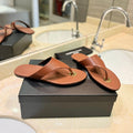 SL KOUROS THONG SANDALS BROWN CALFSKIN