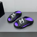 New Double C Foam Lightweight Slippers Boat Black Purple
