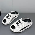 New Double C Foam Lightweight Slippers Boat White Black