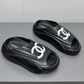 New Double C Foam Lightweight Slippers Boat Black