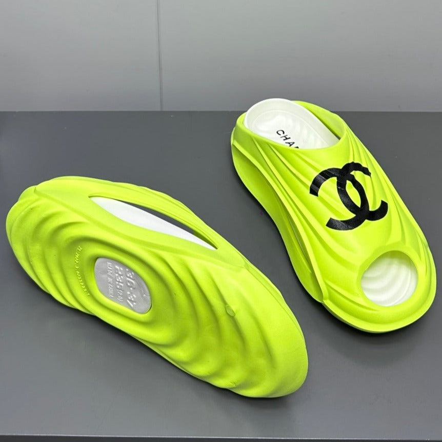 New Double C Foam Lightweight Slippers Boat Lemon Yelllow
