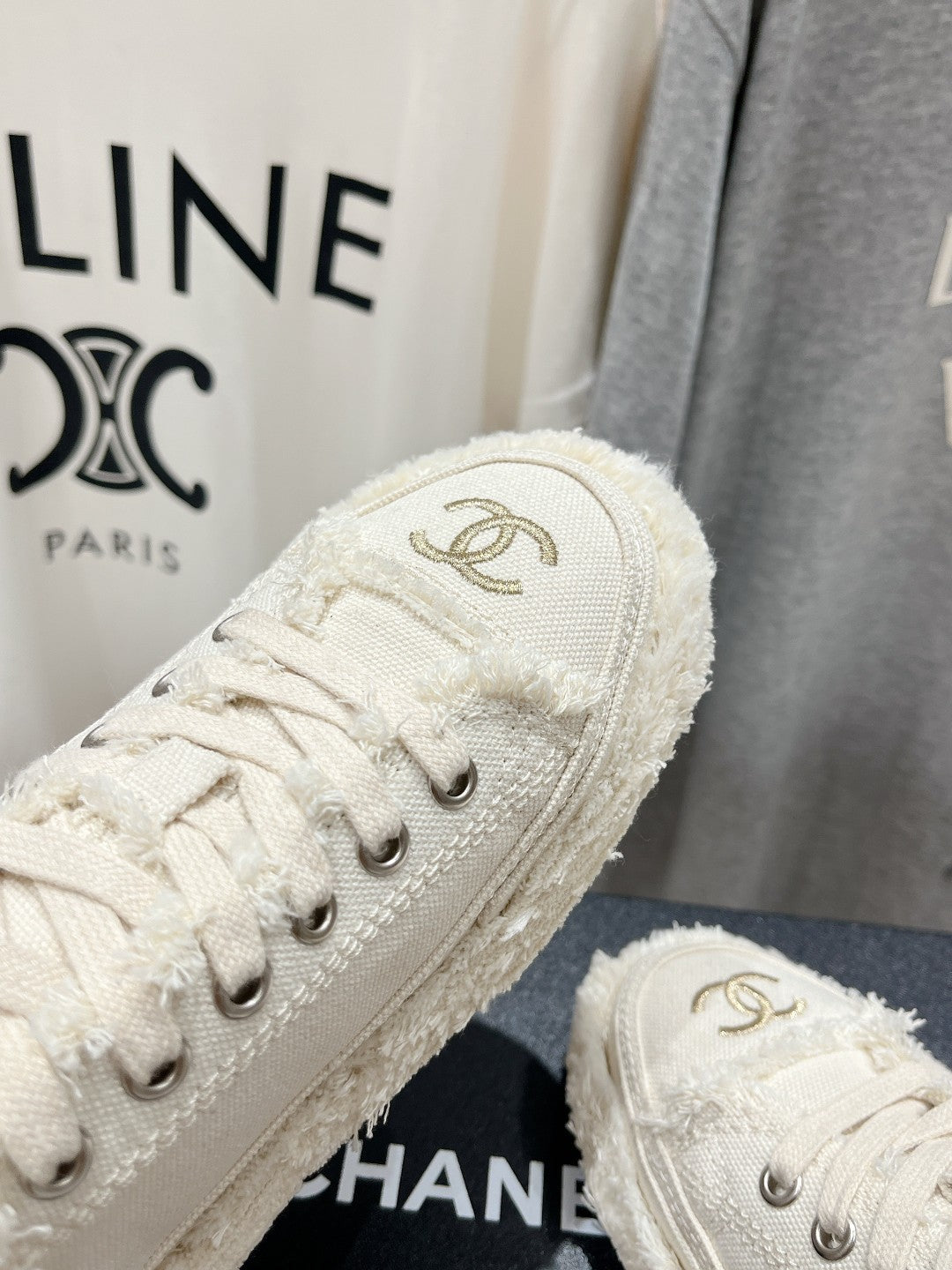 CC SNEAKER WHITE DENIM FABRIC