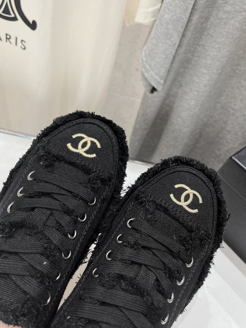 CC SNEAKER BLACK DENIM FABRIC