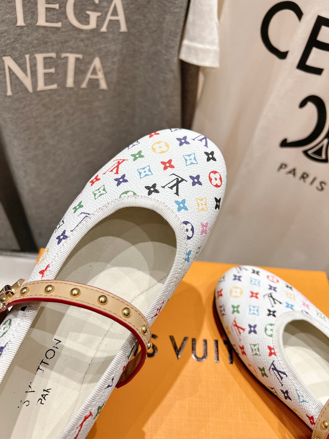 MARY JANE FLAT IN WHITE MONOGRAM CALFSKIN