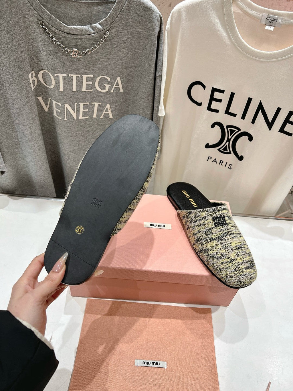 KNITTED MULES IN MULTICOLOR WOOL