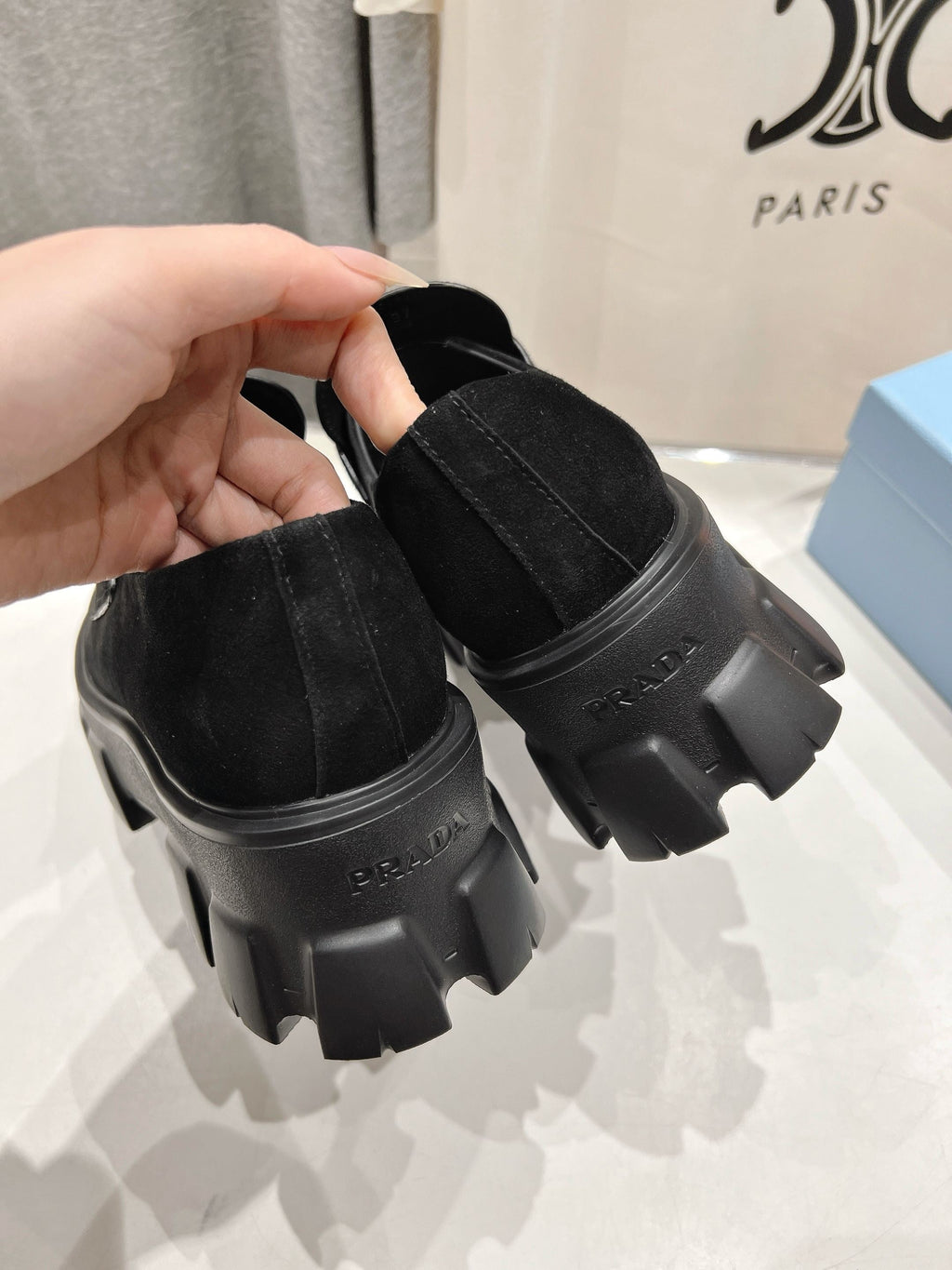 MONOLITH LOAFERS IN BLACK SUEDE