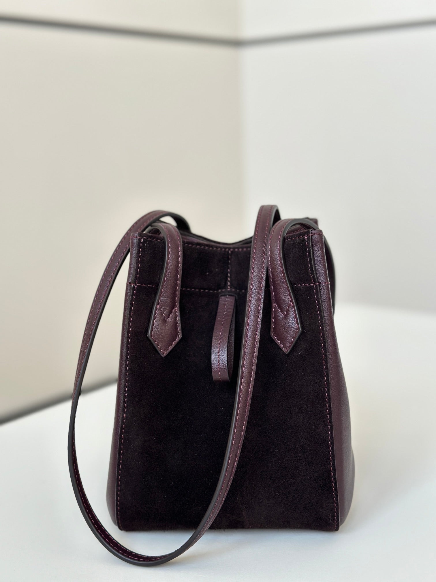ORIGAMI MINI 19 IN WINE RED LAMBSKIN AND SUEDE