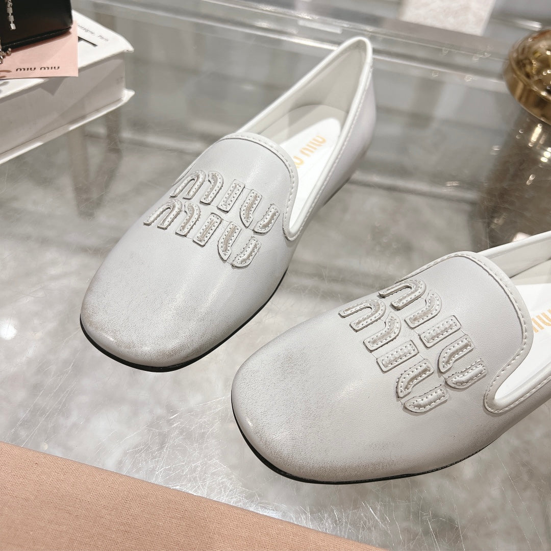 SLIP-ON SHOES WHITE COWHIDE