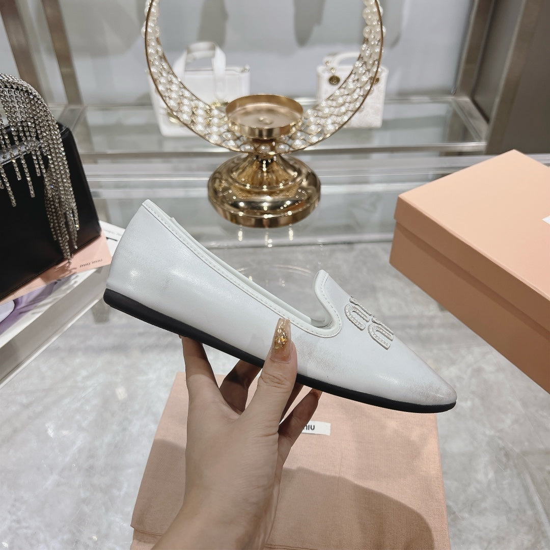 SLIP-ON SHOES WHITE COWHIDE