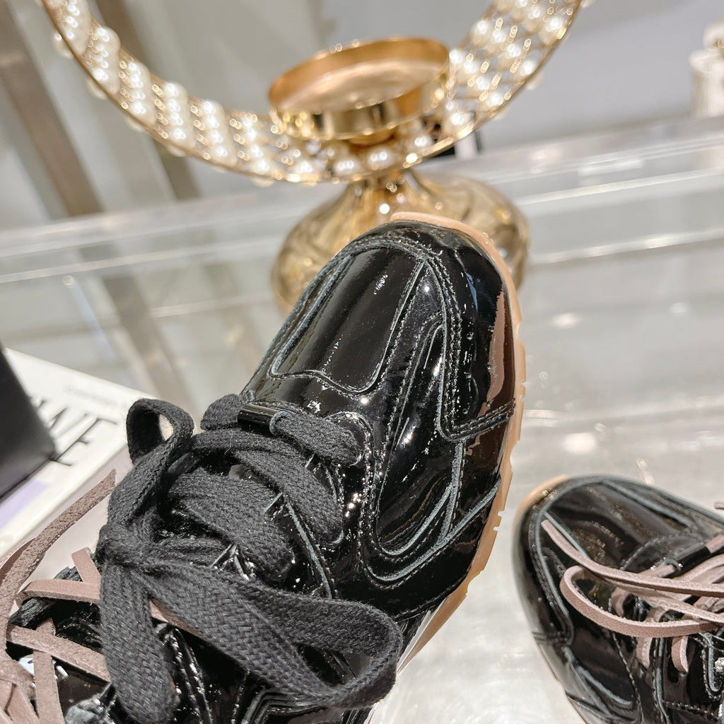 Glossy Black Sneakers NB Cowhide