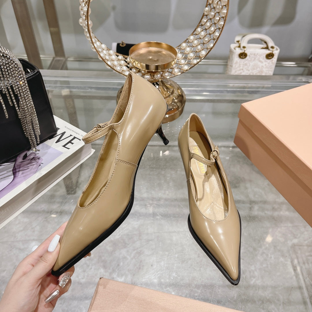 Slingback Shoes Beige Cream Color Beads