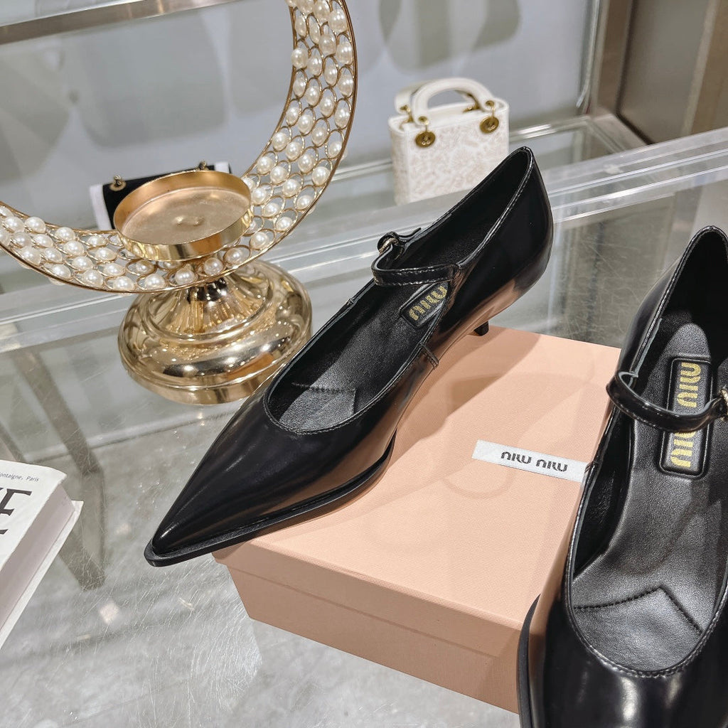 Slingback Shoes Black Beads