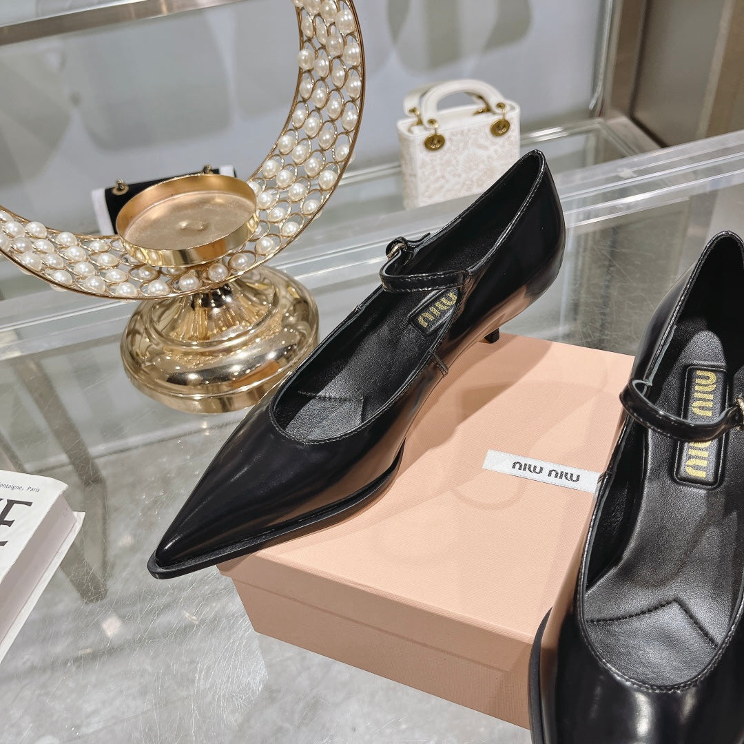 Slingback Shoes Black Beads