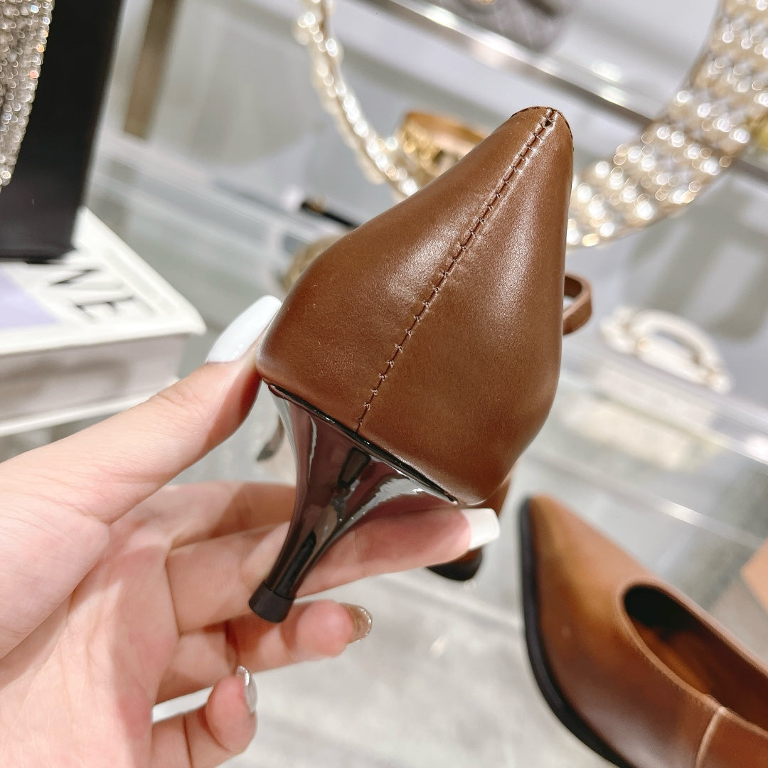 Slingback Shoes Chestnut Beads