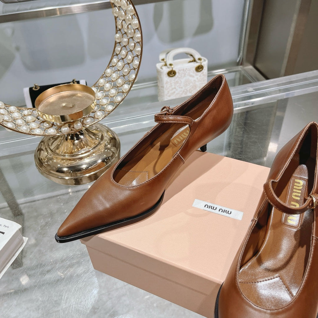 Slingback Shoes Chestnut Beads