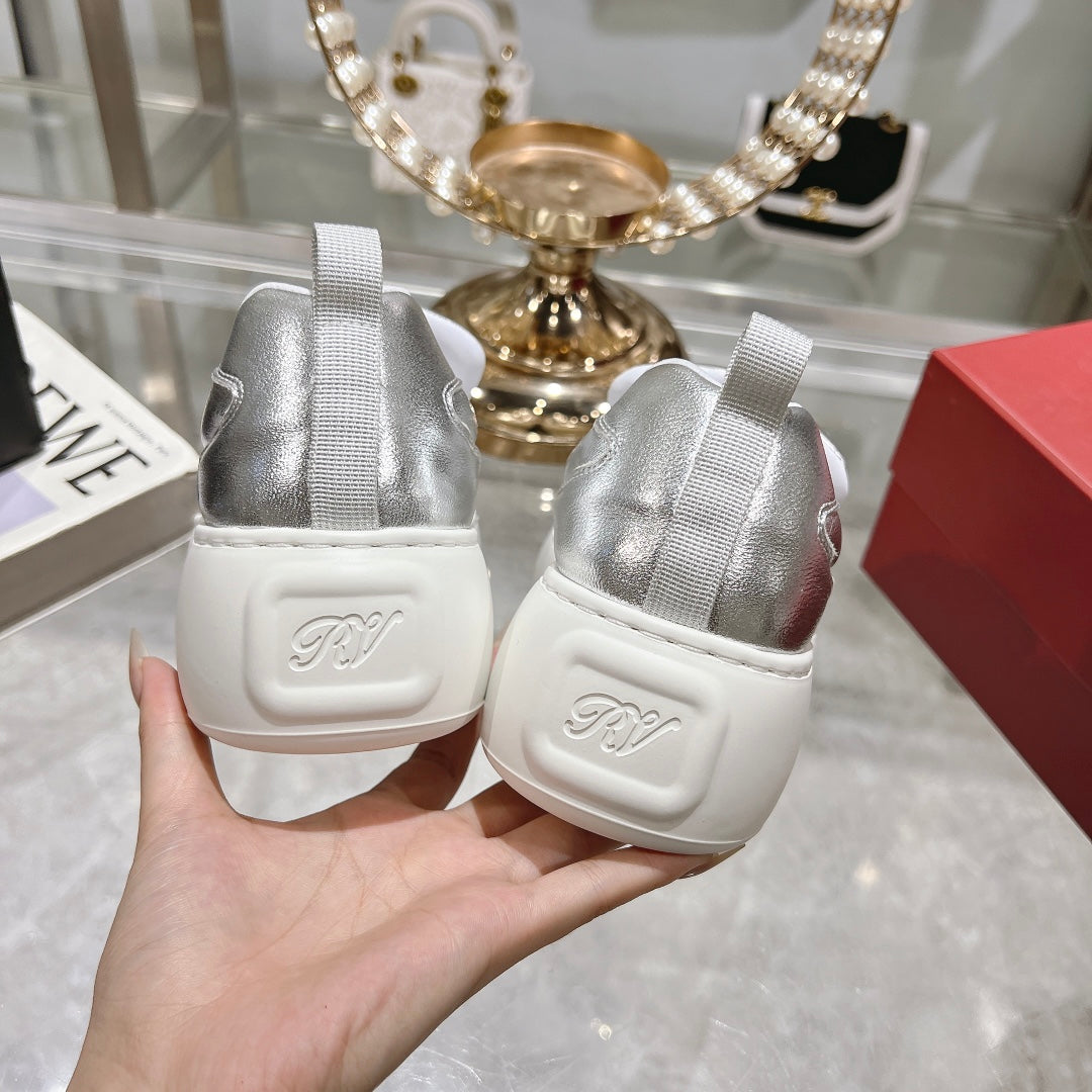 VIV' UP SNEAKERS IN SLIVER PATENT CALFSKIN