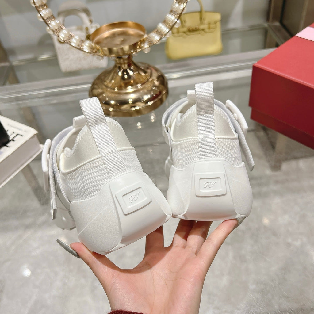 VIV' ON THE RUN TREKKY SNEAKERS IN WHITE SHINY CALFSKIN AND FABRIC