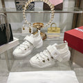 VIV' ON THE RUN TREKKY SNEAKERS IN WHITE SHINY CALFSKIN AND FABRIC