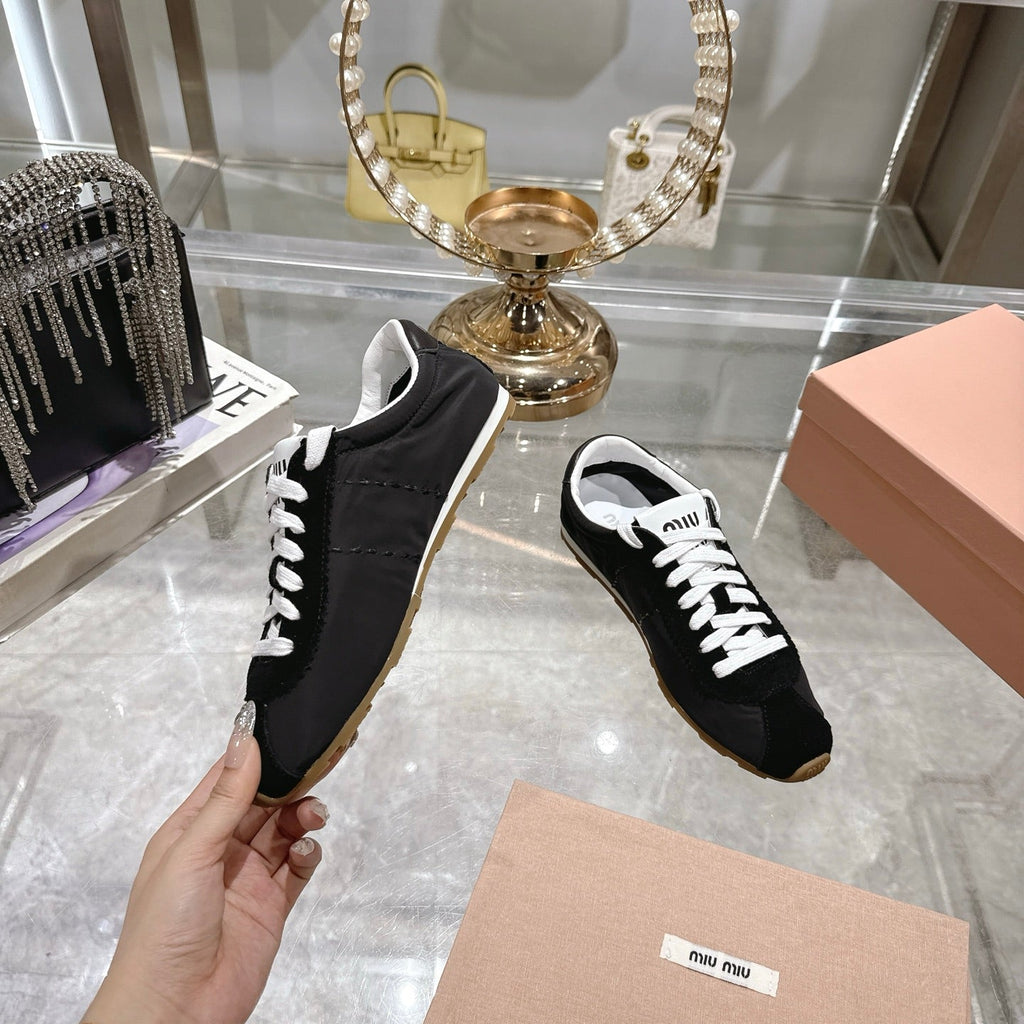 PLUME NAPPA SNEAKERS IN BLACK SUEDE AND CANVAS