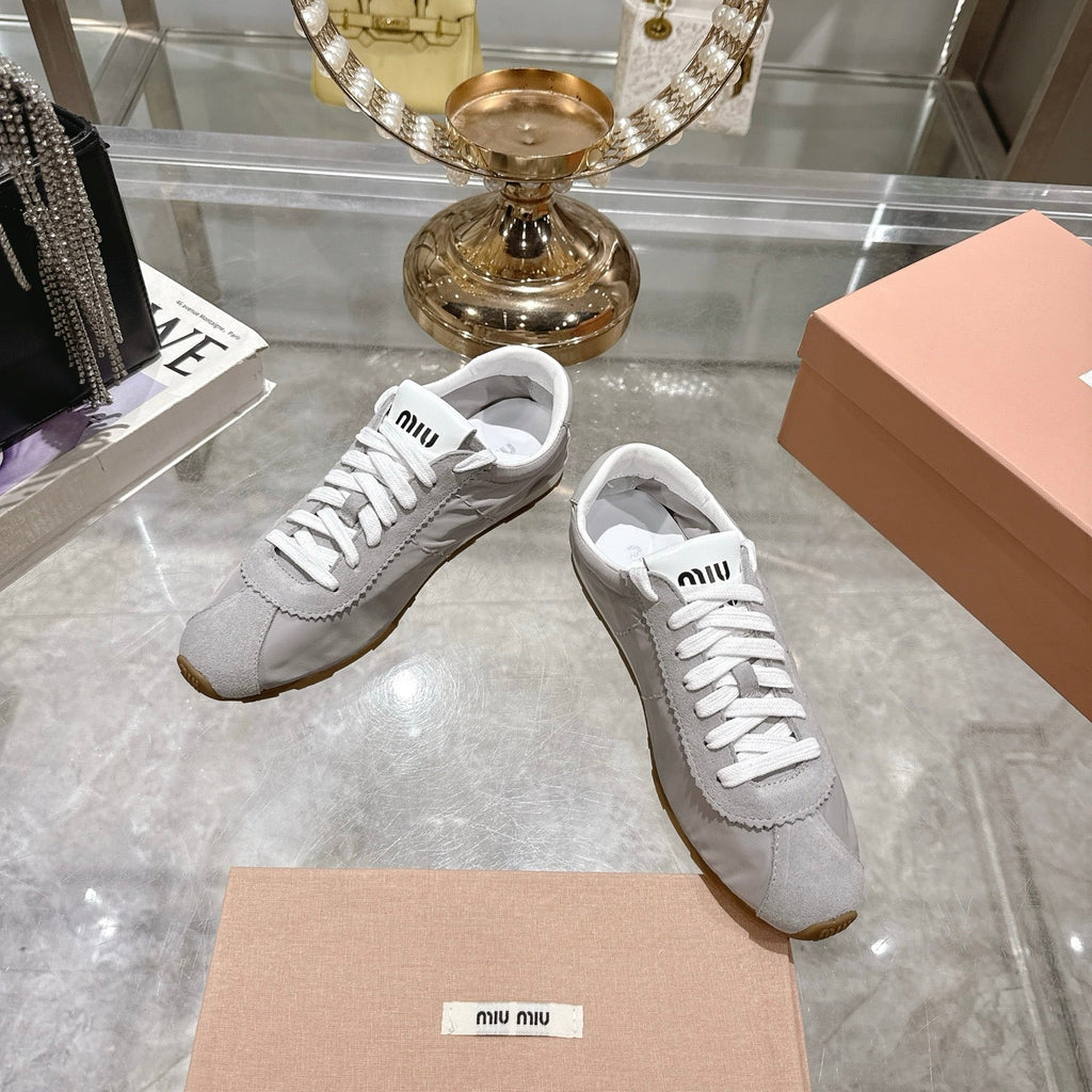 PLUME NAPPA SNEAKERS IN GREY SUEDE AND CANVAS