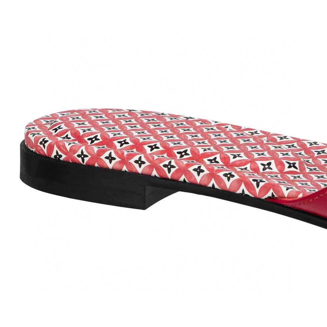 LV WOMEN ISOLA FLAT MULE IN CHERRY RED SHEEPSKIN