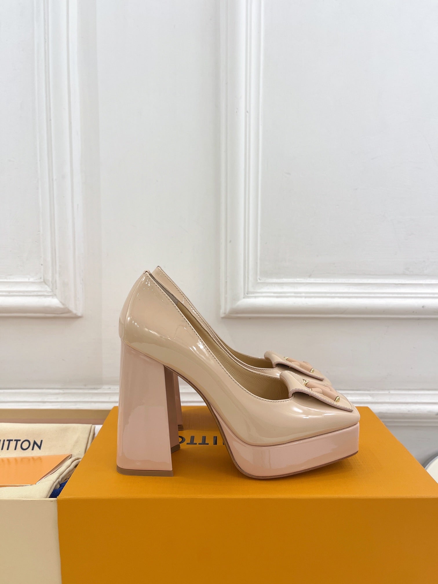 SHAKE MARY JANE HIGH HEEL 12 CM IN BISQUE BEIGE CALFSKIN