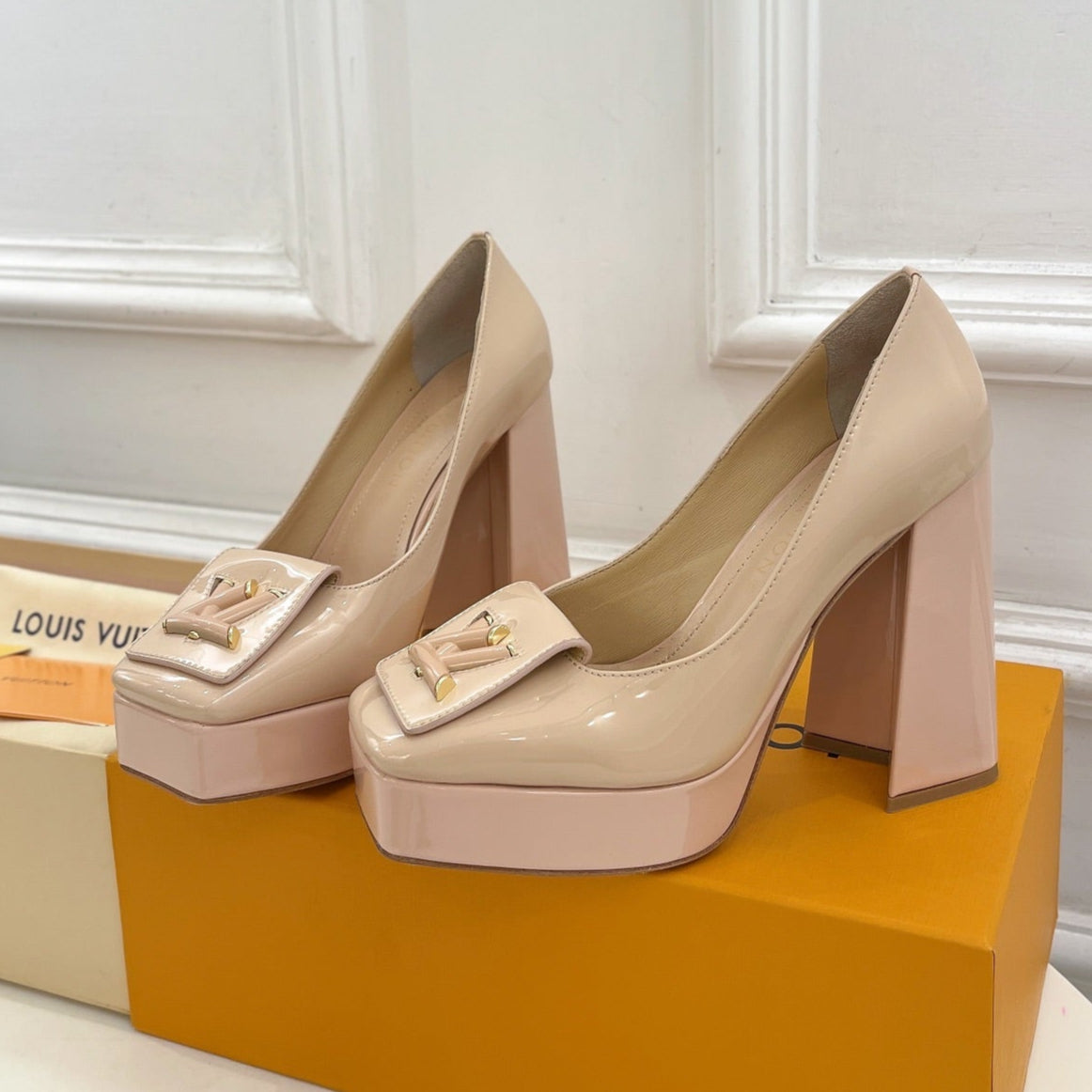 SHAKE MARY JANE HIGH HEEL 12 CM IN BISQUE BEIGE CALFSKIN