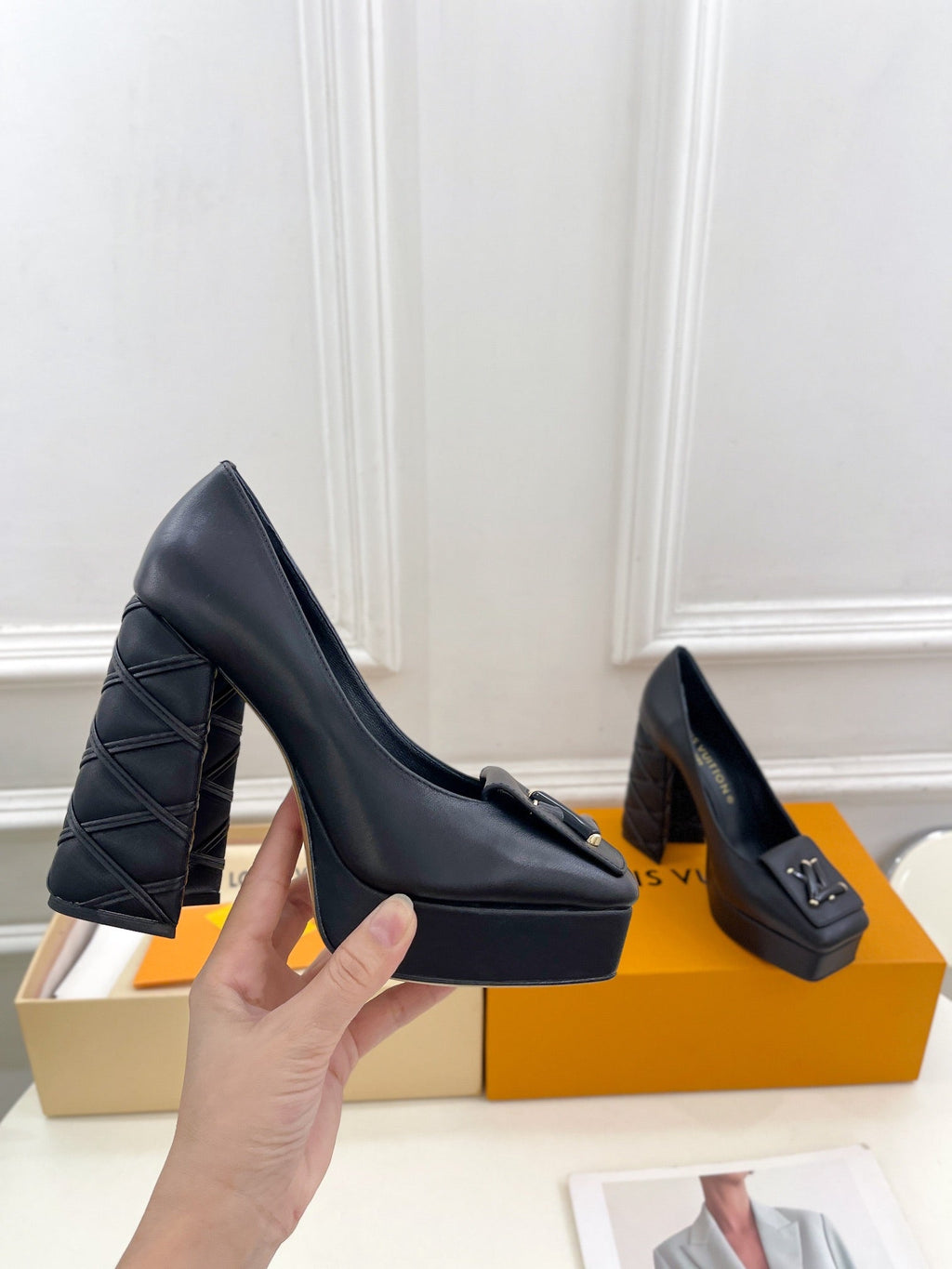 SHAKE MARY JANE HIGH HEEL 12 CM IN BLACK CALFSKIN