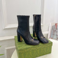 HORSEBIT ANKLE BOOTS 9.5CM IN BLACK SHEEPSKIN